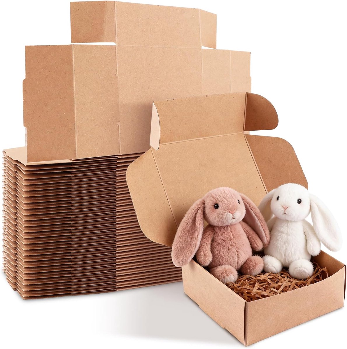 SnelShoppen - Verzending Dozen, Kleine Kartonnen Dozen 12 x 12 x 5 cm, Golfkarton Verpakkingsdozen, 75 Stuks Bruin voor Verzending, Verpakking, Crafts