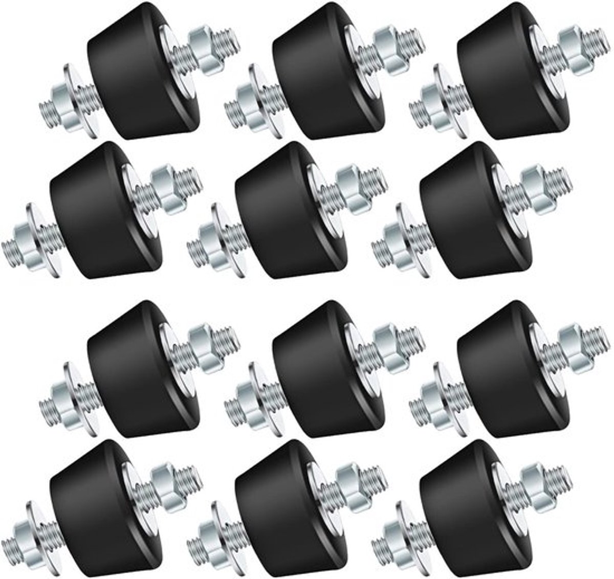 Rubberen Buffers 12 Stuks - Trillingsdempers Airco - Anti-vibratie - Schokdempers - Rubberen Lagers - Rubber Dempers