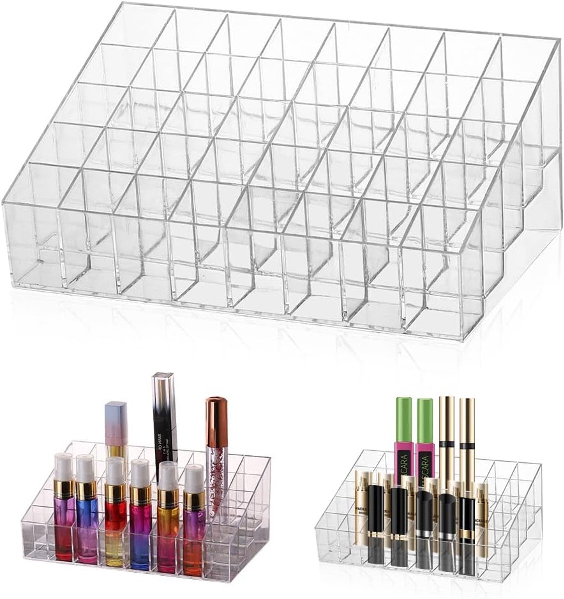 SnelShoppen - Lippenstift Organizer met 40 Vakken - Transparante Acryl Make-up Houder - Cosmetica Organizer voor Thuis of Reis - Perfect voor Make-up