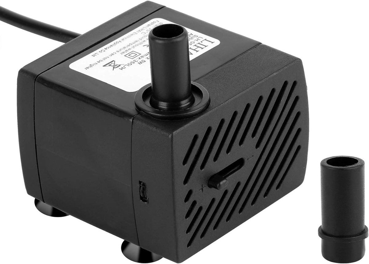 SnelShoppen - Mini Waterpomp 350 l/h, 3.5 W, Onderwaterpomp voor Tuin, Fontein, Vijver, Aquarium, Submersible Pomp met Max. Hoofddruk 0.85 m