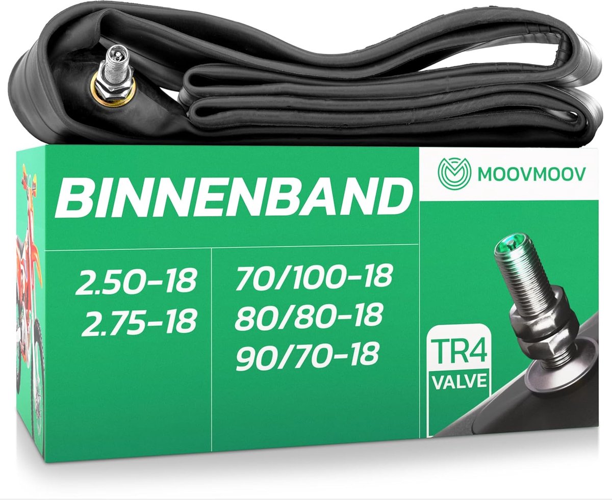 SnelShoppen - Binnenband 18 inch - Geschikt voor 70/100-18, 80/80-18, 90/70-18, 2.50-18, 2.75-18 - Voor motor, pitbike, bromfiets en minibike - Lichtg