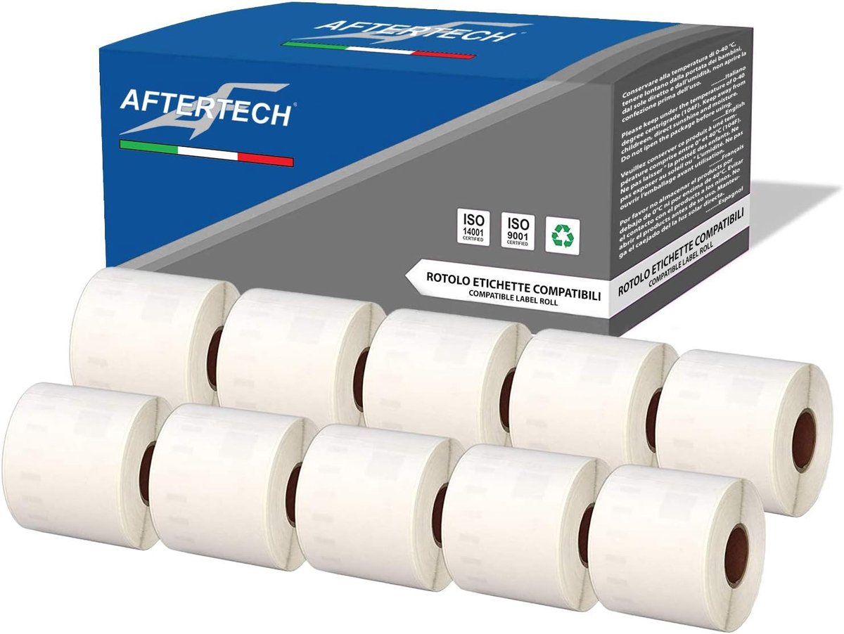 SnelShoppen - 2200 Thermische Adreslabels 54x101mm - Geschikt voor Dymo Labelwriter - Permanent Hechtende Zwart op Wit Labels - 10 Rollen van 220 Labe