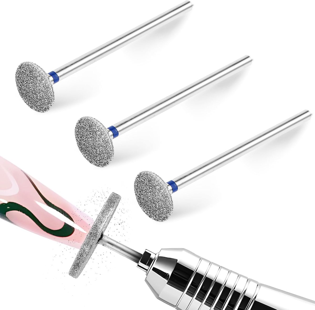SnelShoppen - 3 Stuks Disc Nagelbits voor Nagelboor, Elektrische Voetvijl, Pedicure Gereedschap voor Voeten, Nagelverwijder Tool, Universeel 2.3mm Sha
