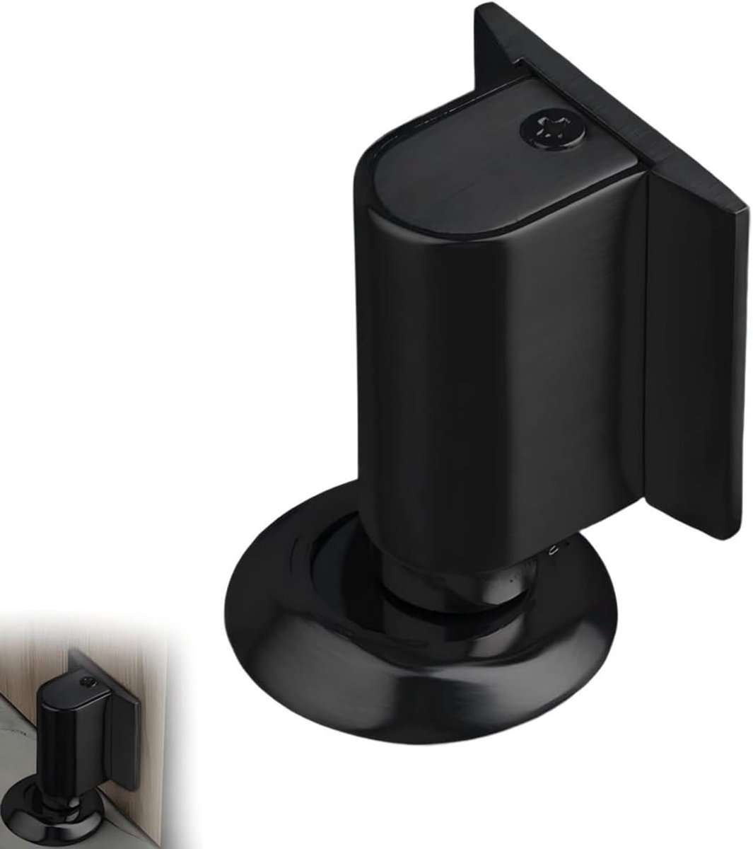 SnelShoppen - Metal Door Stopper - Magnetische Deurstopper met Zelfklevende Tape en Schroeven - Verstelbare Zware Deurhouder voor Thuis, Kantoor en Ba