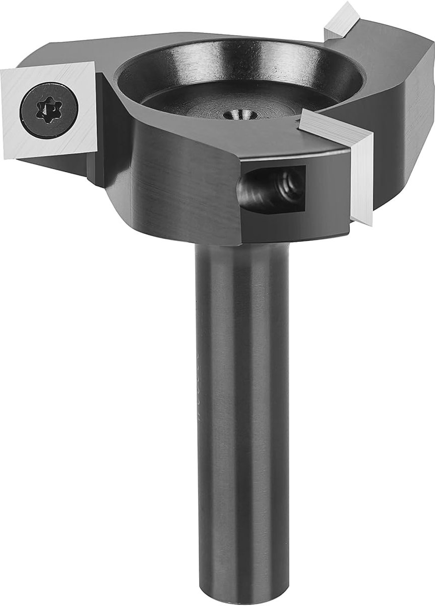 SnelShoppen - Planer Cutter 12mm Schacht 60mm Diameter met Inserts - Precisie Frees Cutter voor Houtbewerking - 3 Snijkanten CNC Frees voor Efficiënte