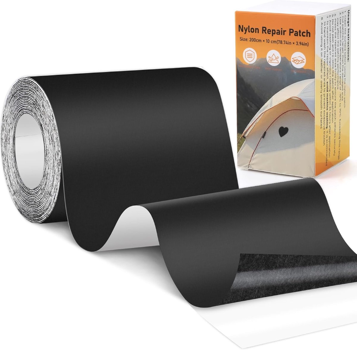 SnelShoppen - Nylon Repair Patch Tape 200cm x 10cm - Zelfklevende Tent Reparatietape - Waterdicht, Zware Kwaliteit Nylon voor Tenten, Jassen, Rugzakke
