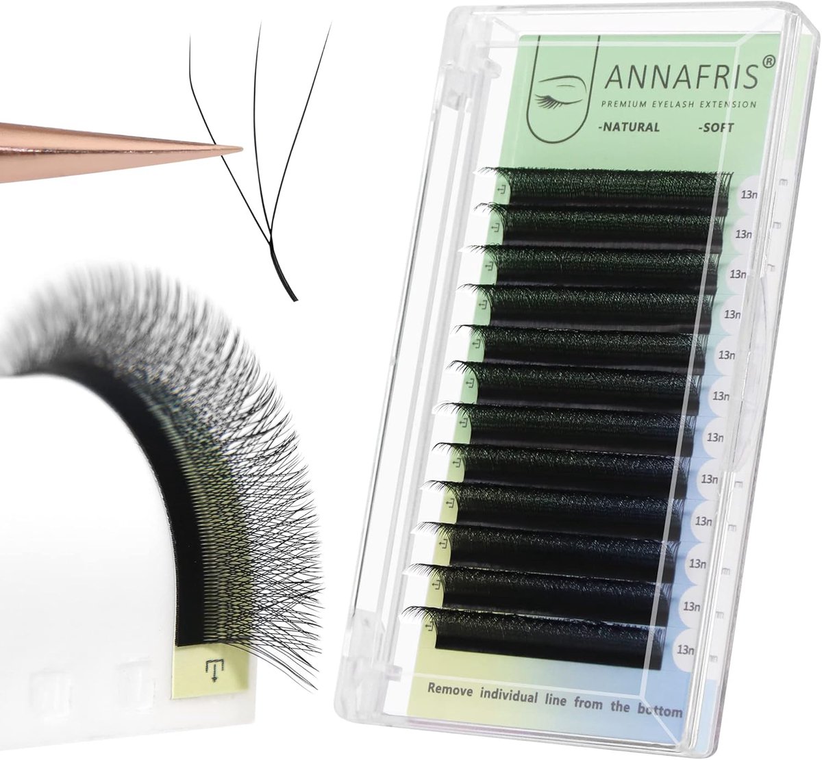 SnelShoppen - 3D W Valse Wimpers Premade Fans Volume Wimperextensions Russische Wimperextensions 0.07mm D Curl 7-12mm