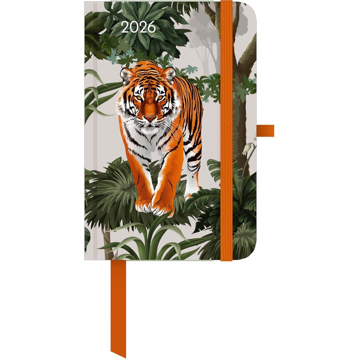 SnelShoppen - Jungle 2026 Taschenkalender 10x15 cm, Duurzaam Boek Kalender met Exotisch Dschungel Design, 4-talig Kalendarium en Handige Extra's voor