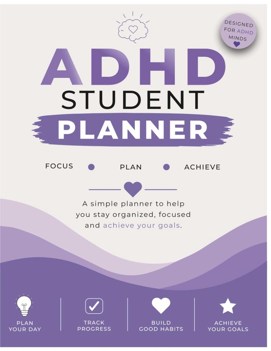SnelShoppen - ADHD Student Planner - Ongedateerde Dag- en Weekplanner met Huiswerk, Gewoontetracker, Stemmingslog, Prioriteiten, Brain Dump en Academi