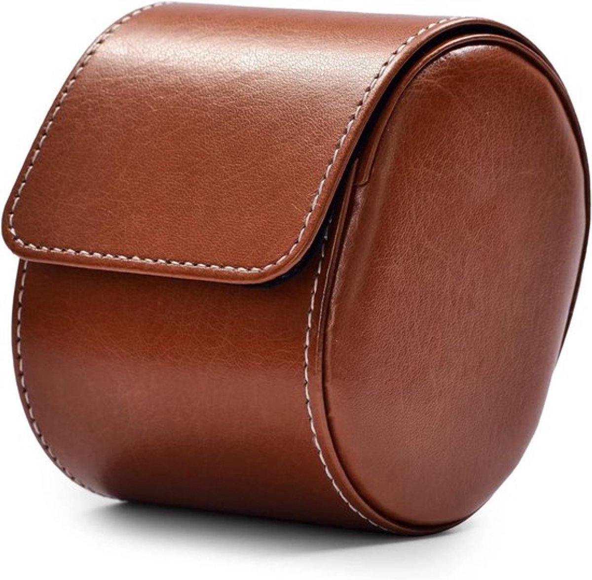 Luxe horlogebox opbergbox voor enkele horloges - Geschenkdoos voor Kerstmis, jubileum, verjaardag - Donkerbruin - Modern design - 7,5 x 7 x 10 cm