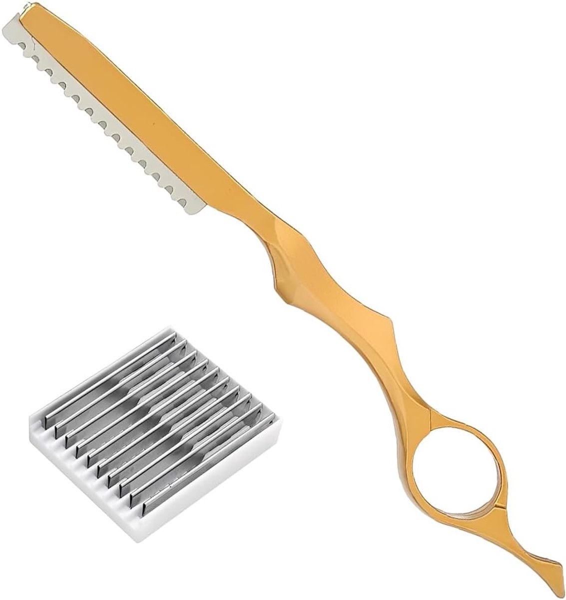 SnelShoppen - Professionele Haarverzorging Set - Rasaio Da Parrucchiere met 10 RVS Lames en Ergonomische Forbici voor Kapsalon en Thuisgebruik - Elega