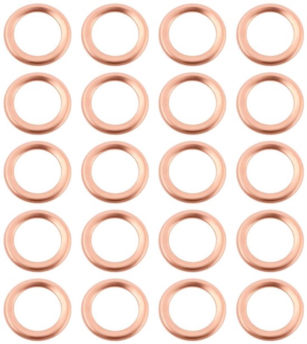 Olie-aftapplugpakkingen 20 stuks - Koperen Afdichtingsringen - Dichtingsringen Sanitair - Lekpreventie - Duurzaam - 12x18x2mm