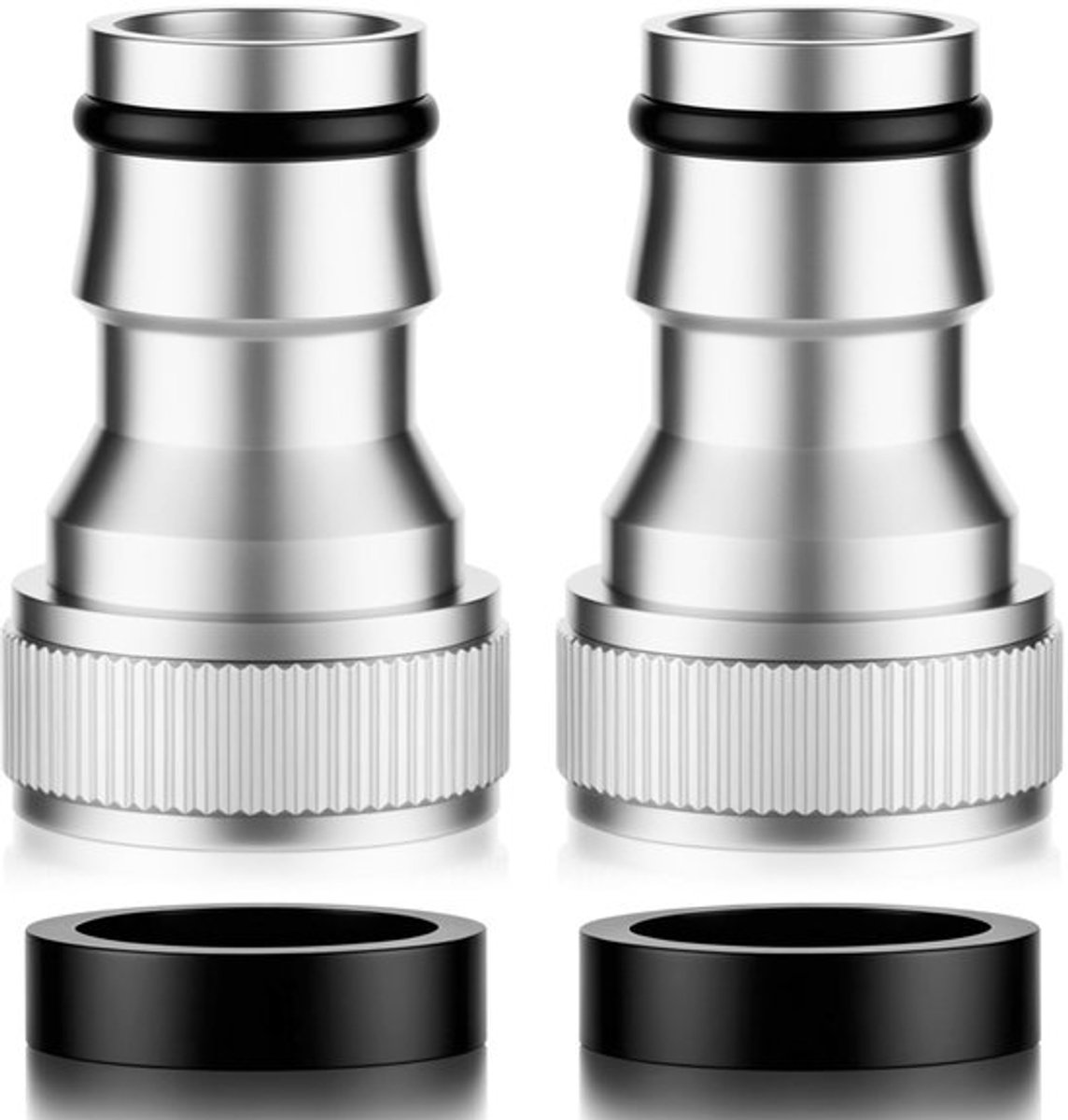 Faucet Adapter - 2 Stuks - Geschikt voor Wasmachine - Rvs - 15/16-27 en 55/64-27 Draad - Voor Gebruik met Afwasmachine en Wasmachine - Du...