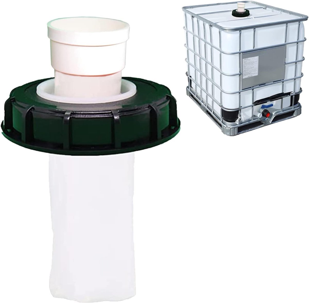 SnelShoppen - IBC Lid met Filter en Mesh Filter voor Regenwaterfilter, 165 mm, IBC Accessoires - Duurzaam, Robuust, Herbruikbaar, Geschikt voor Tuin e