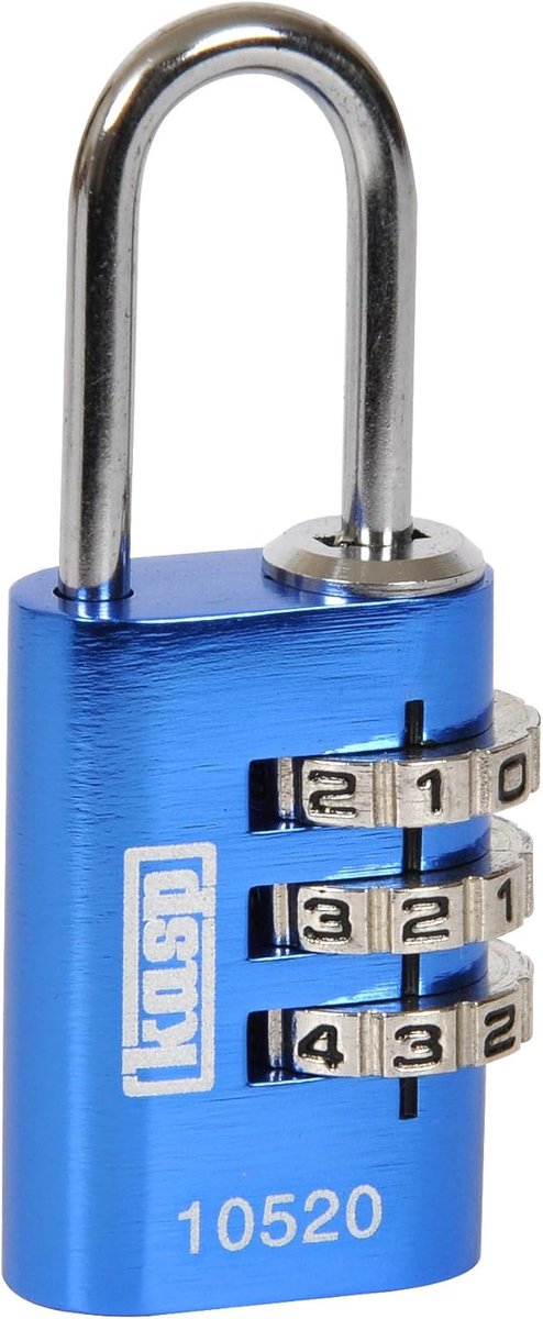 SnelShoppen - Aluminium Combinatieslot 105 Serie - Blauw - 3-cijferig Resetbaar - 20mm Breed - Voor Tuin, Camping, Sport en Meer