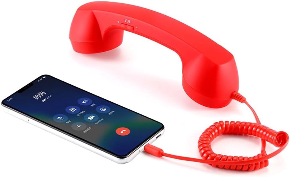 SnelShoppen - Retro Telefoon Ontvangers Hoofdtelefoon voor Mobiele Telefoon, Tablet, Laptop, USB-C Interface, Comfortabele Oproepen, Geschikt voor Oud