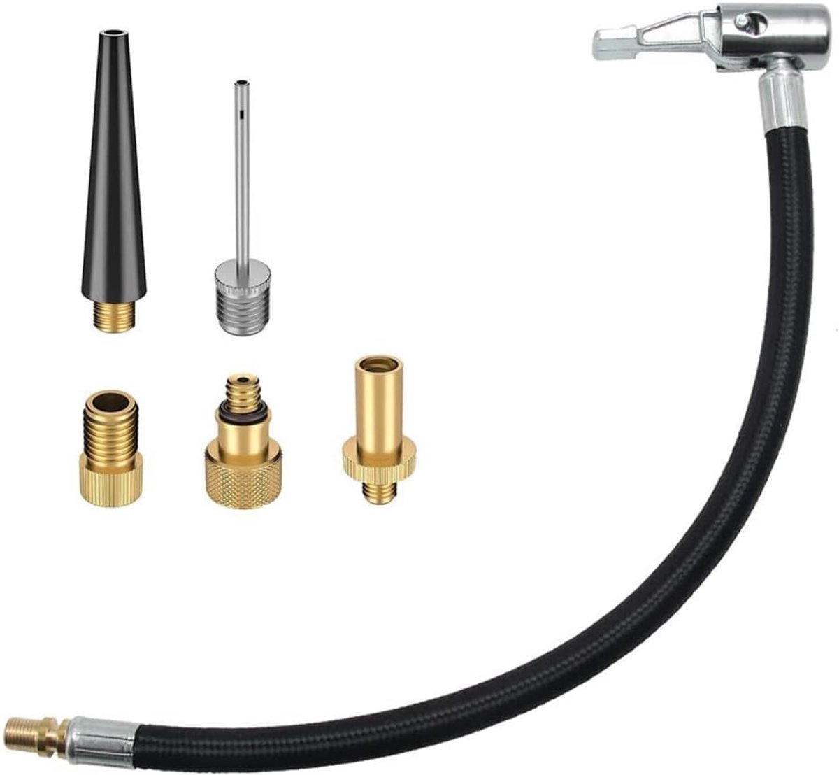 SnelShoppen - Valve Extension Kit 30 cm - Tyre Pump Vervangslang - Car Valve Adapter voor Auto, Fiets, Motor - 300 PSI Drukbestendig - Compact en Lich