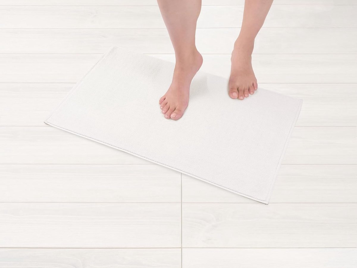 SnelShoppen - 100% Katoenen Antislip Badmat - 43x61cm Absorberend en Sneldrogend - Luxe Voetmat voor Badkamer en Toilet