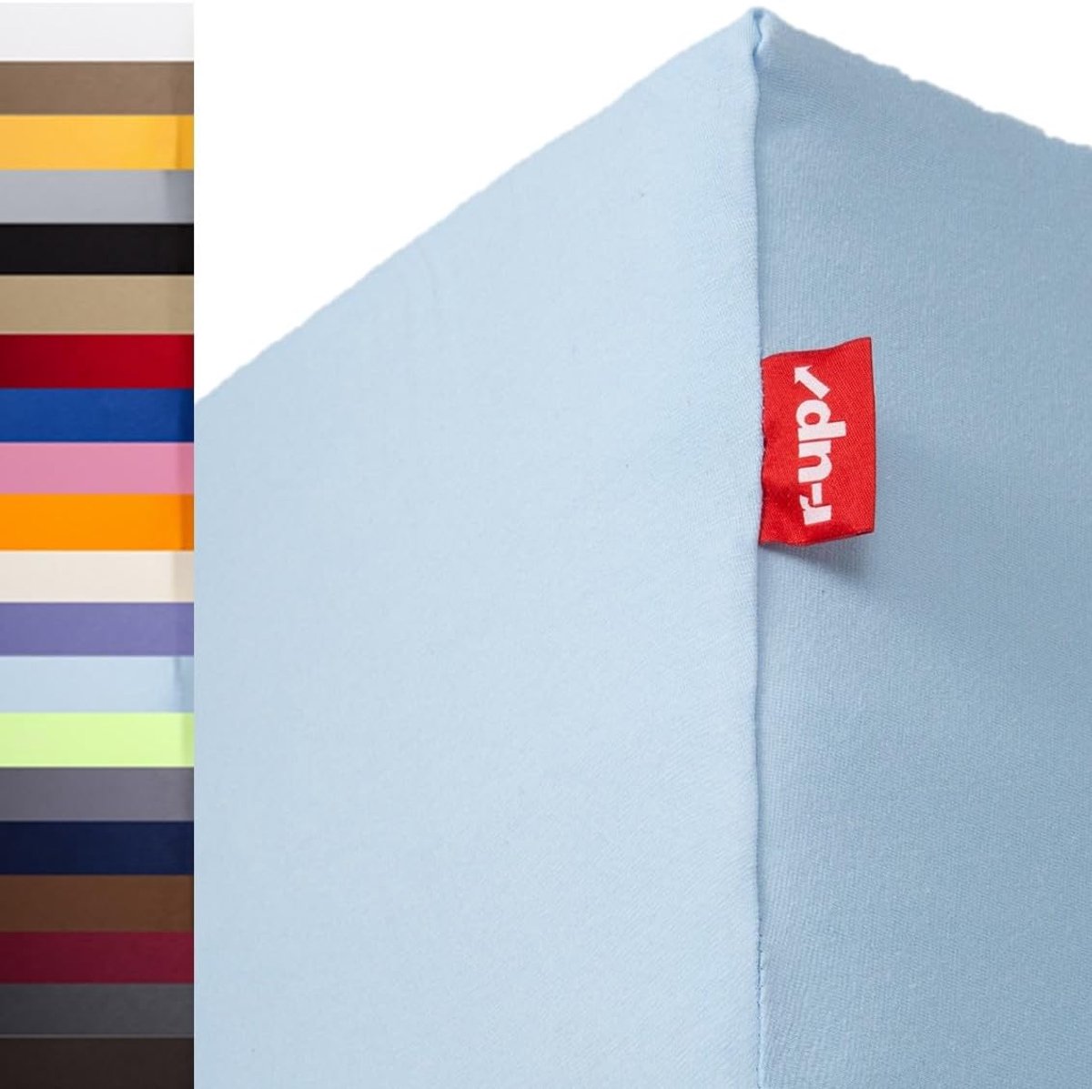 SnelShoppen - Fitted sheet 180x200-200x220 cm tot 35 cm hoog - 100% Katoen - Jersey - Lichtblauw - Perfect voor Boxspring en Watermatras