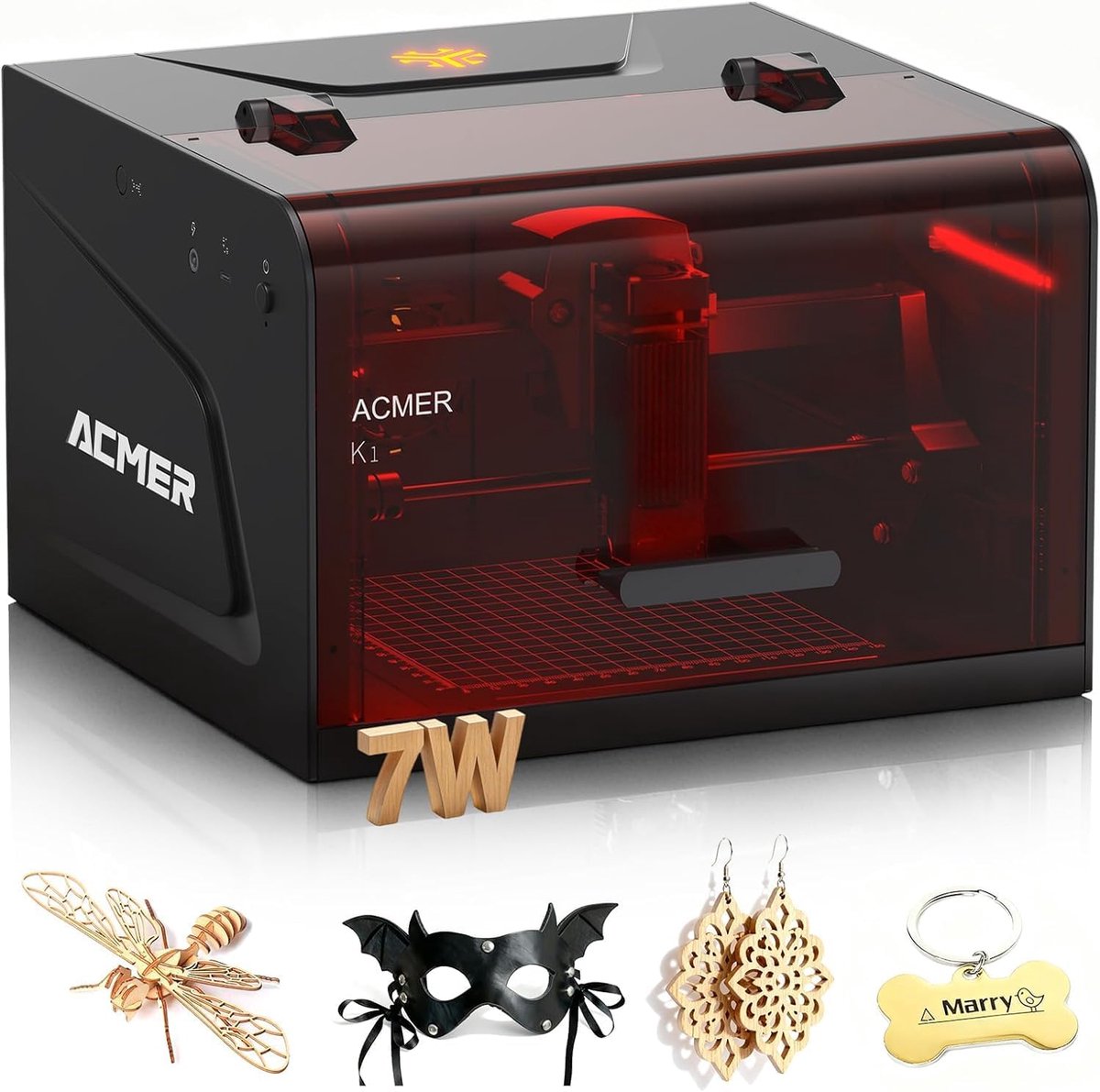 SnelShoppen - Laser Graveermachine 3500 mW, Veilig Gesloten, Nauwkeurigheid 0.01 mm, Hout, Metaal, Acryl, Leer, Precisie Laser Cutter voor Creatieve P