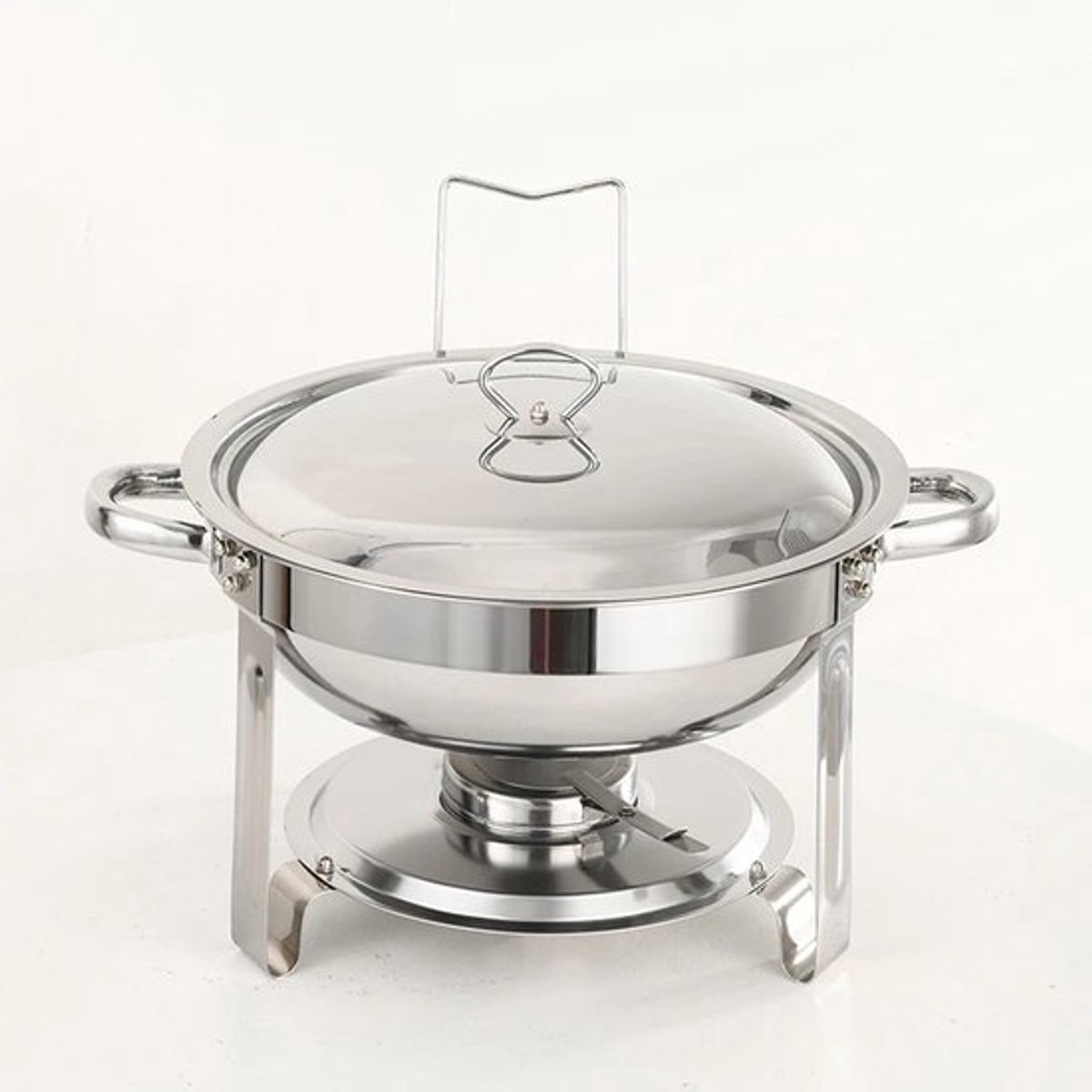 Roestvrijstalen komfoor ronde Chafer buffet catering warmer set met voedselpan en waterpan deksel massieve