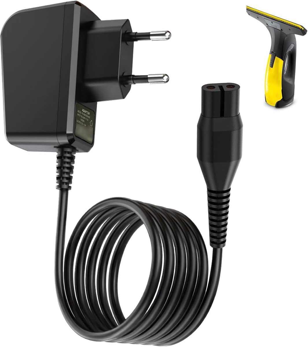 SnelShoppen - Oplaadbare 5.5V Charger voor Window Cleaner, Compatibel met Diverse Modellen, 1.5m Kabel, Ideaal voor Kärcher Vervangingsadapter