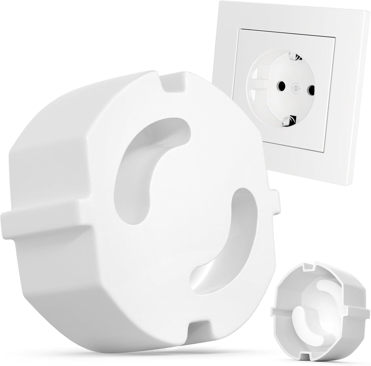 SnelShoppen - 20x Kindveilige Stopcontactbescherming, Kinderen, Elektrische Schok Preventie, Universele Stopcontactafdekking, Wit, Glue-Free