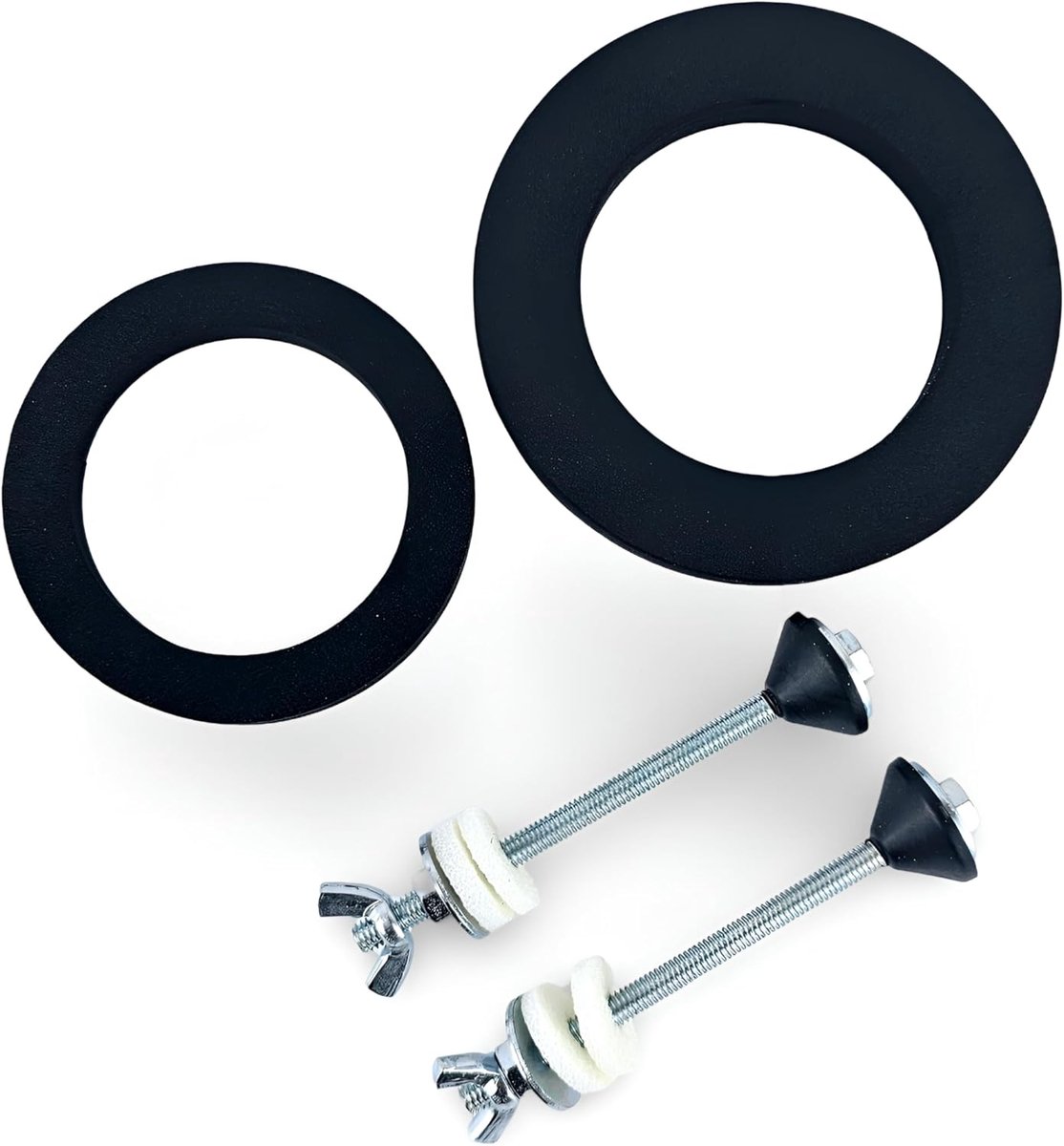SnelShoppen - Leaky Repair Kit voor Toilet Cisterns - Locking Coupling Tank Pan Fixing Kit met Donut Seal Foam, Toilet Tank Bolts en Washers - Complet