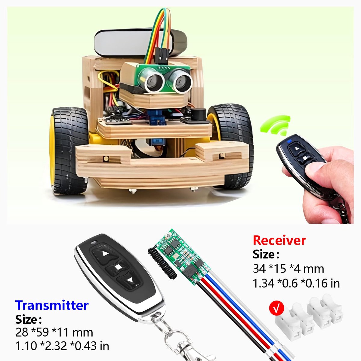 SnelShoppen - Mini Wireless 12V DC Motor Remote Control Switch, Micro DC 5V~24V 1A Ontvanger voor Motorbesturing, Radiocontrole Vooruit en Achteruit,