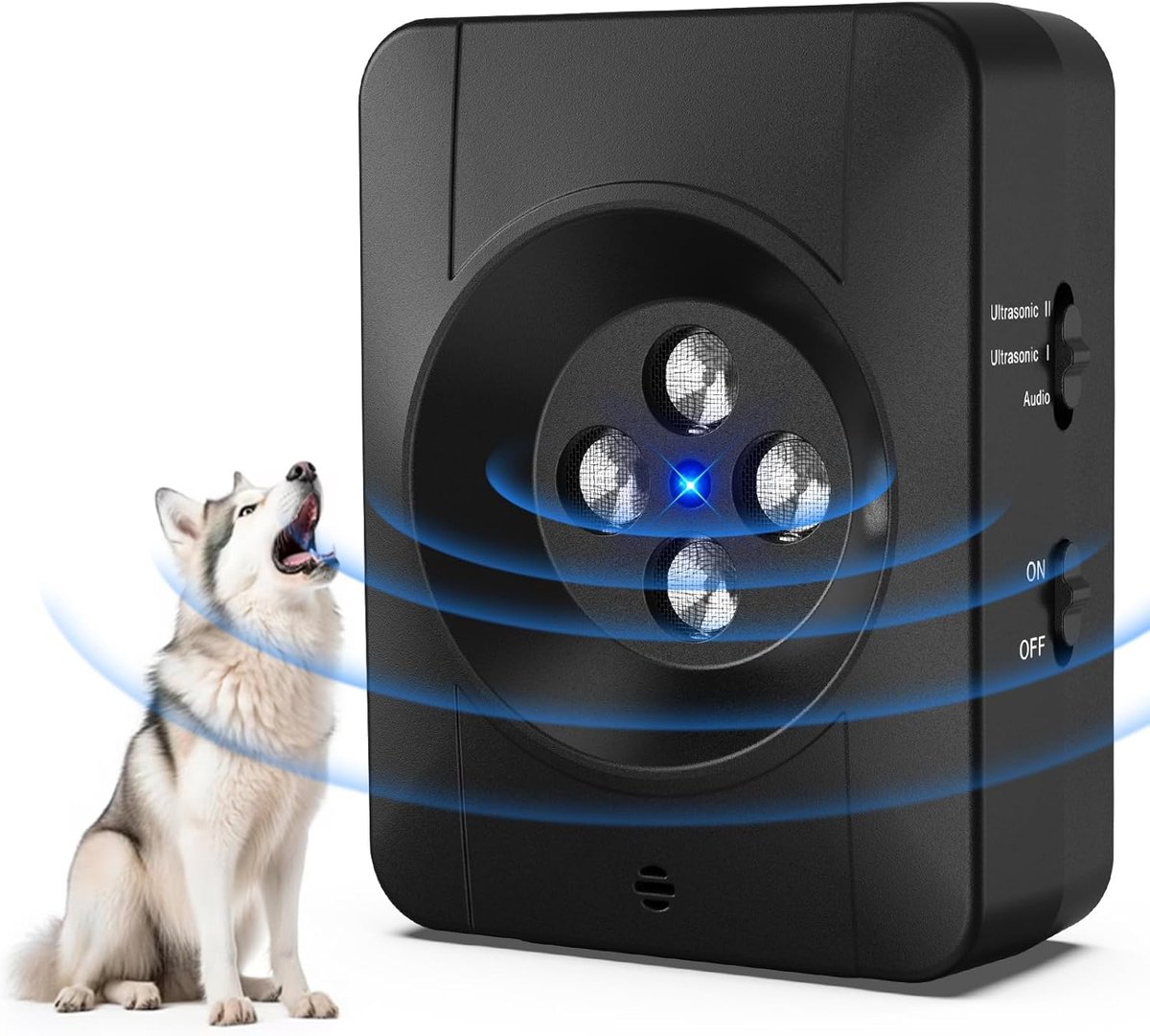 SnelShoppen - Ultrasonic Anti-Bark Device voor Honden - 3 Frequenties, IPX45, 33 ft Bereik, Effectieve Hond Anti-Blaasstopper, Perfect voor Thuis en B