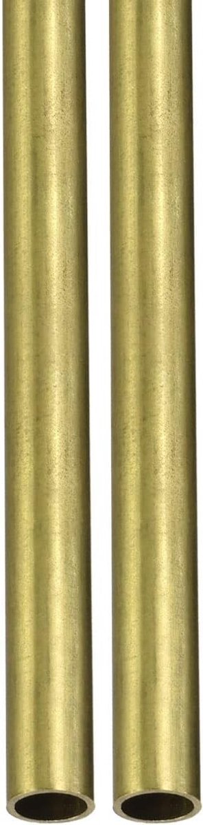 6mm x 0.5mm x 200mm Messing Buizen - 2 Stuks - Geschikt voor Machine Apparatuur en DIY Decoratieve Toepassingen - Ronde Metalen Hoses