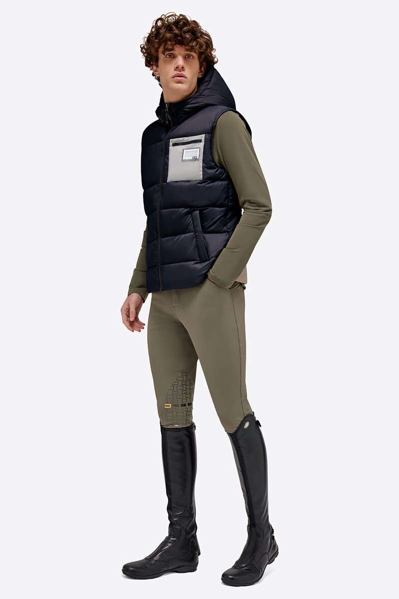 RG FW’23 Nylon Gewatteerde Hooded Puffer Vest Bodywarmer Heren Blauw