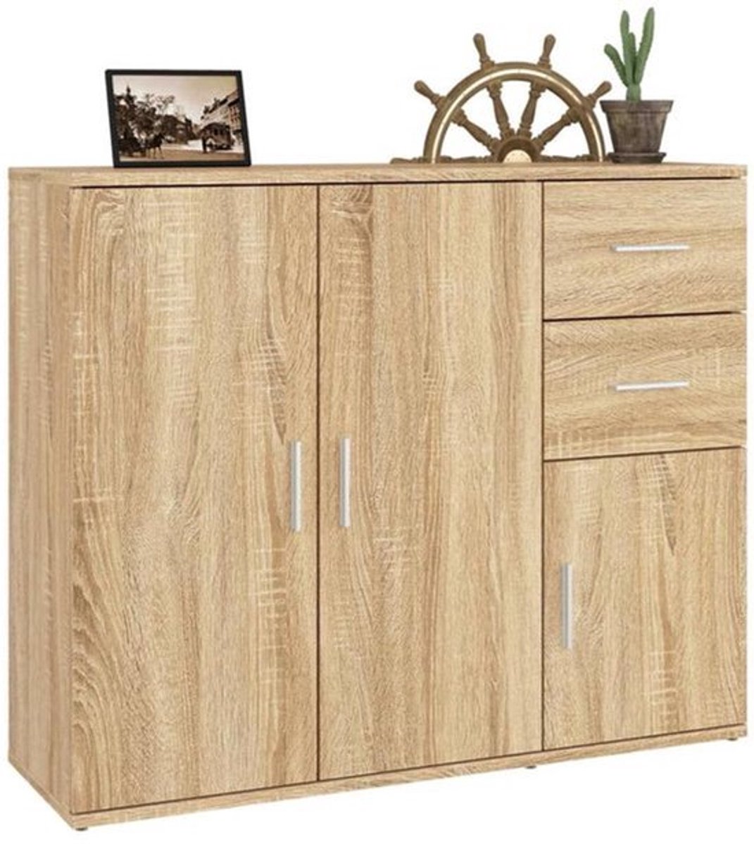 Dressoir – Kast – Opbergmeubel – Buffet – Ladekast – Bruin – Compact 91x29,5x75 cm – Duurz