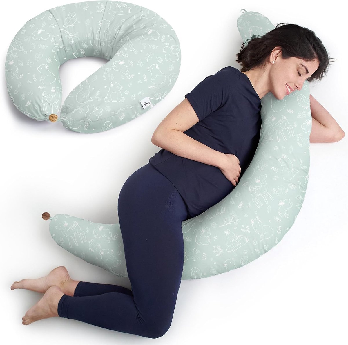 SnelShoppen - XXL Zwangerschapskussen en Borstvoedingskussen - Ergonomisch, 100% Katoen, Wasbaar, Ideaal voor Zwangerschap en Voeden, Comfortabel voor