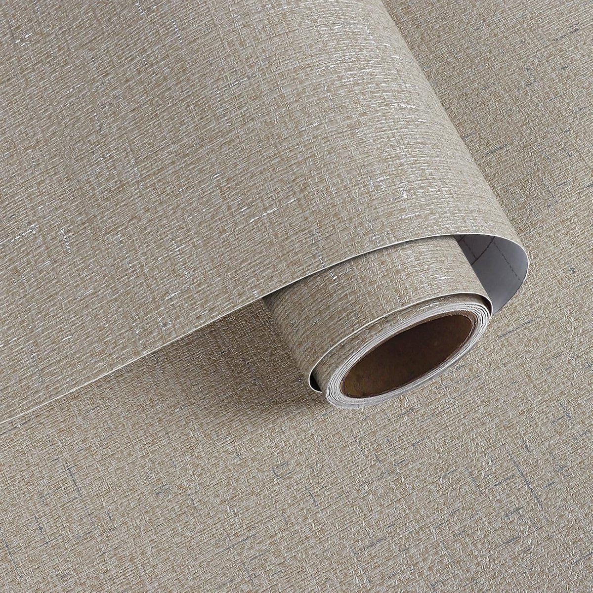 SnelShoppen - VaryPaper Linnen Behang Bruin Hout Look 40x200 cm Zelfklevend Decoratief Voor Woonkamer Slaapkamer Meubels