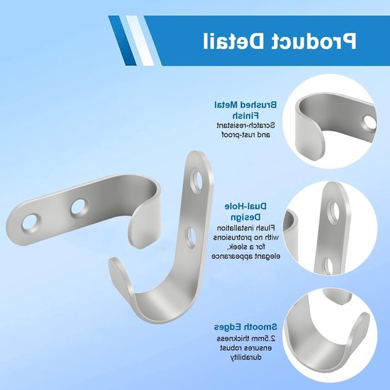 SnelShoppen - 20Pcs Tarpaulin Hooks, RVS 2-Hole Utility Hooks met Schroeven - 45x15x2mm Tension Hooks voor Trailer, Robuuste Bevestigingshaken voor Ze van Snelshoppen — afbeelding 2