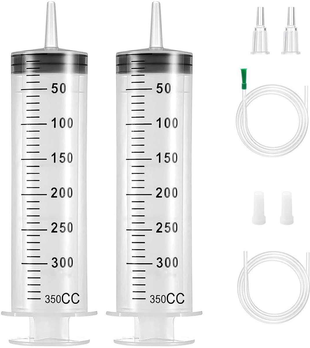 Set van 2 herbruikbare spuiten van 350 ml voor olie, lijm en vloeistoffen - ideaal voor laboratoria, industrie en tuinwerk
