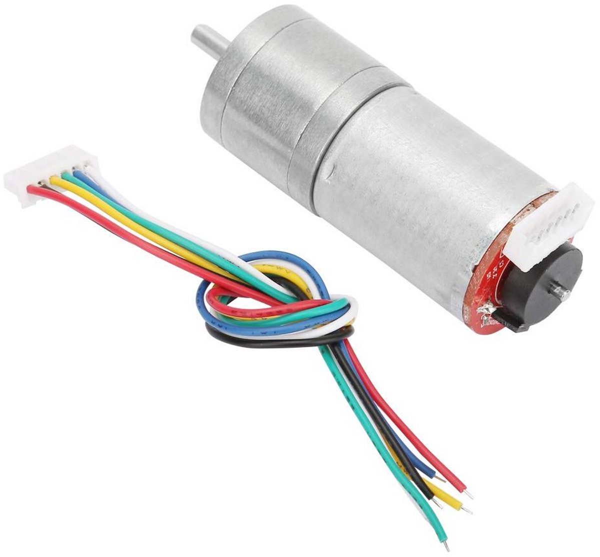 Encoder reductiemotor - DC motor - Robotica projecten - Volledig metalen tandwielen - 25 mm diameter - Zilver