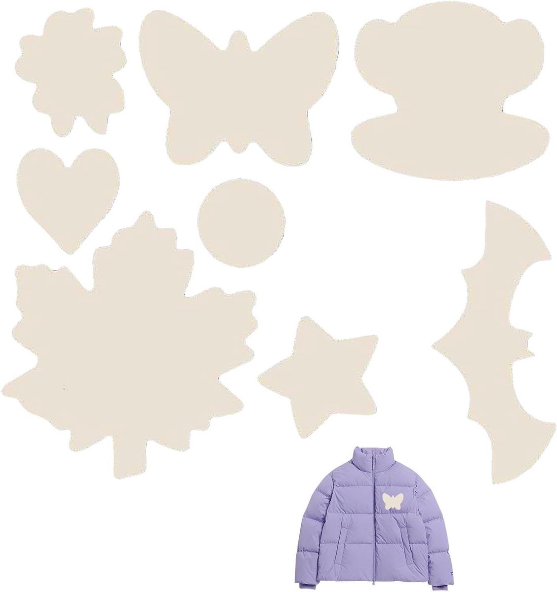 Kleding Reparatiedoek - Stofstickers - Kleding Repareren - Waterdicht Zelfklevend - 1 Vel - Beige