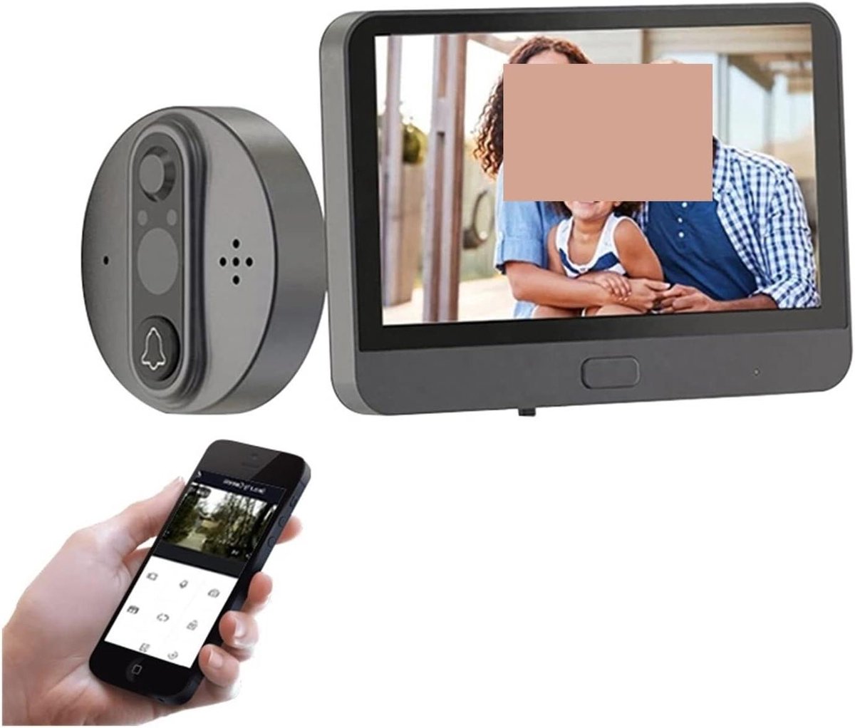 Video Deurbel - Slimme Camera - Huisbeveiliging - 4.3 Inch LCD - 120 Graden Kijkhoek - Zwart