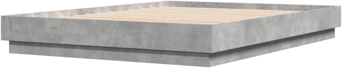 Bedframe - Twijfelaar Bed - Goede Nachtrust - Stevig Houten Frame - 120x200 cm - Betongrijs