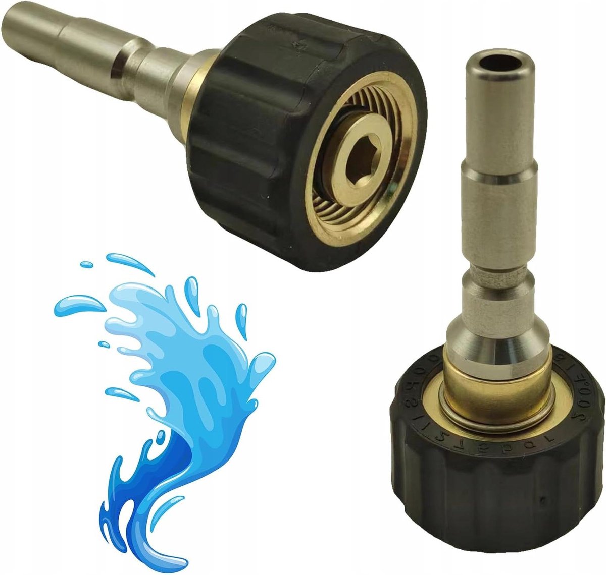 Hogedrukreiniger Adapter - Snelkoppeling Binnendraad - Accessoires Koppelen - Drukvast 160 Bar - M22 x 15 - Zwart