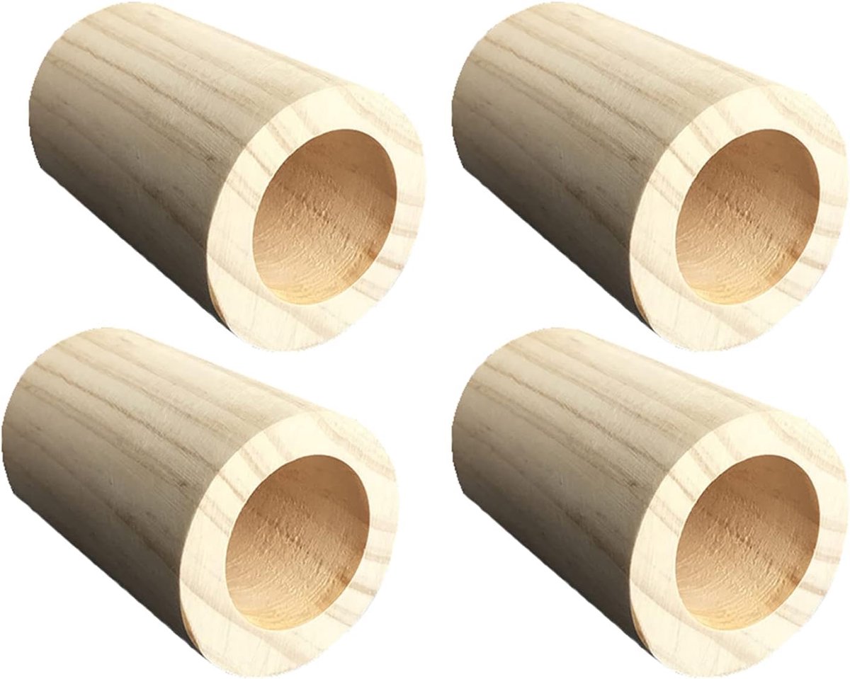 Meubelverhogers Hout - Verhoogstukken Bank - Meer Opbergruimte - Natuurlijk Grenenhout - 4 Stuks 5cm - Houtkleur