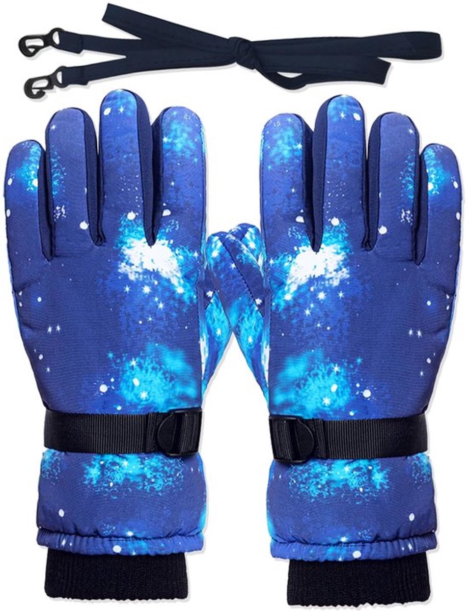 Dailygoods- Skihandschoenen Kind Ademend Warm/Winddicht Blauw