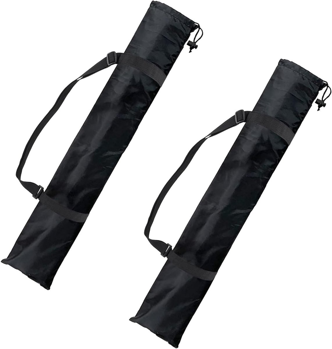 Draagbare Opbergtas voor Statief en Tentstokken, Lichtgewicht Transporttas, 2 Stuks, Zwart, 23x130cm