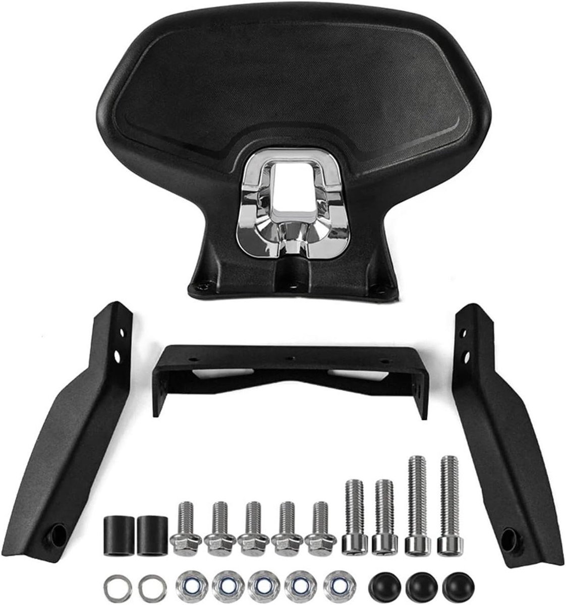 Motorfiets Rugsteun - Passagierskussen - Comfortabel Reizen - Verstelbare Rugondersteuning - 1230 gram - Zwart
