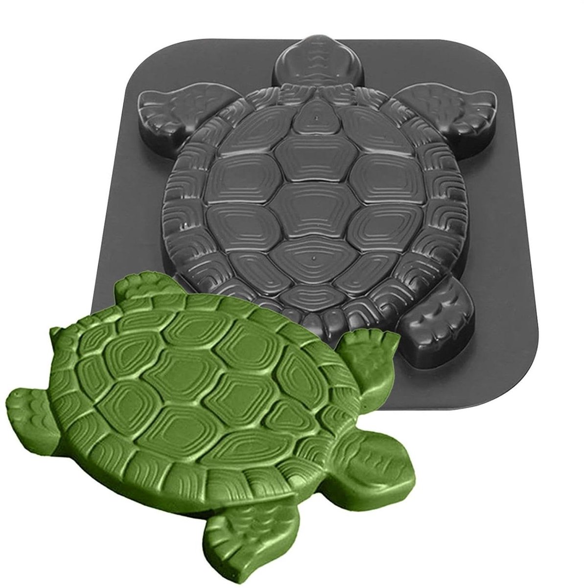 Betonnen Bestratingsmal - Schildpad Mal - Tuinpad Aanleggen - Gedetailleerd Schildpadpatroon - 44x38 cm - Zwart