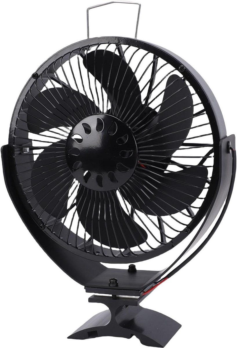 Houtkachel ventilator - Haard ventilator - Warmte verspreiden - Warmteaangedreven - 30x24x10 cm - Zwart