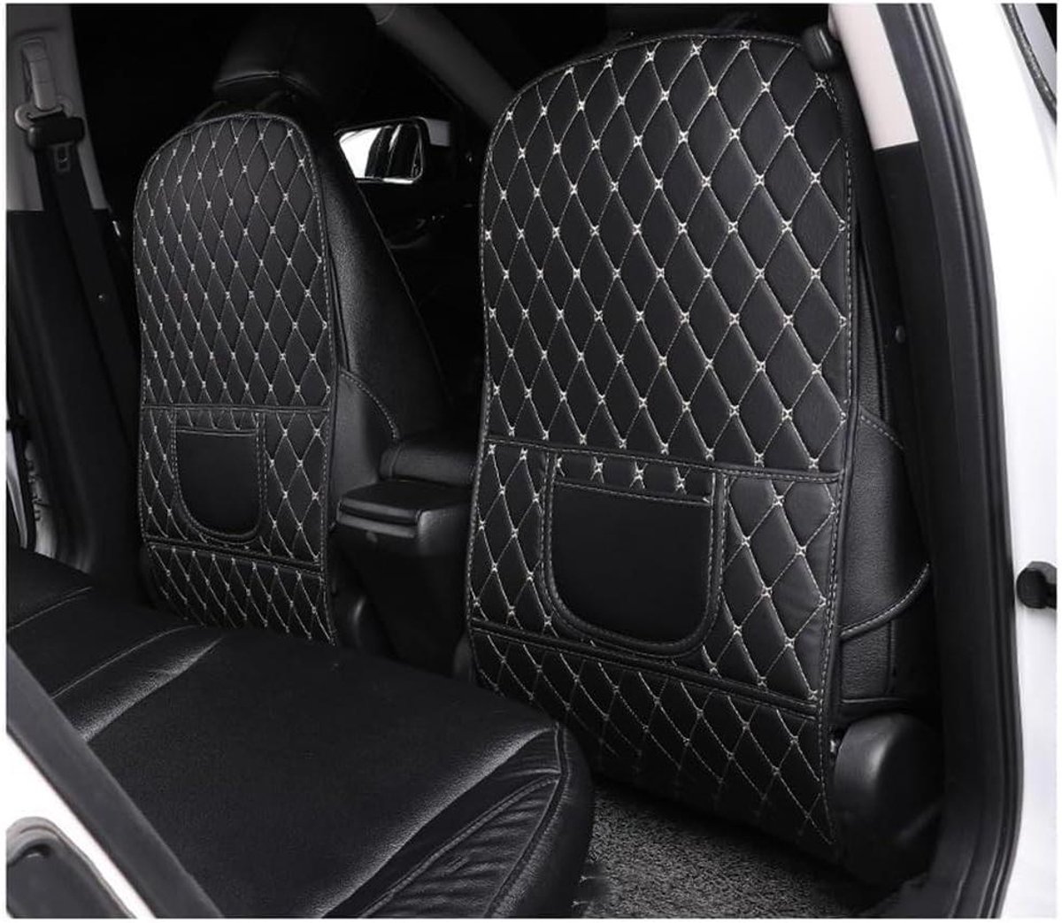 Auto trapmat - Stoelbeschermer rugleuning - Auto interieur - Waterdichte opbergtas - 2 stuks - Zwart