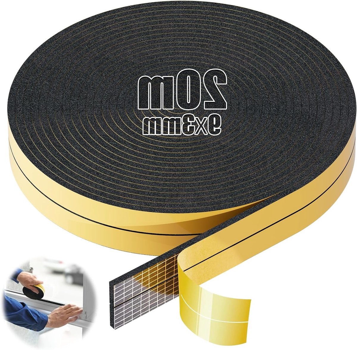 2 Stuks Zelfklevende Raam Schuimrubber voor Deuren - Isolatie Tape, Tochtstrip, Geluidsdemping